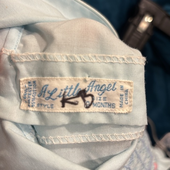 🐰 A Little Angel Vintage Smocked Hand Embroidered Baby Dress size 9m - Picture 7 of 7